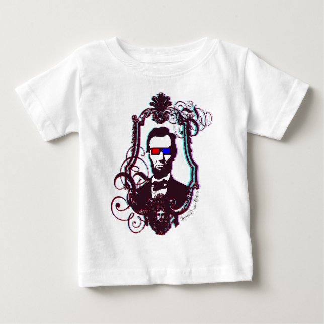 Camiseta De Bebé Lincoln en los vidrios 3D (Anverso)