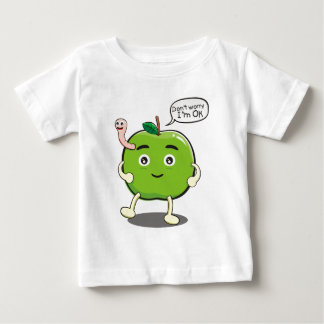 Camiseta De Bebé linda Apple con gusano lindo
