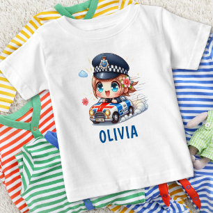 Camiseta De Bebé Linda chica de la policía británica conduciendo un