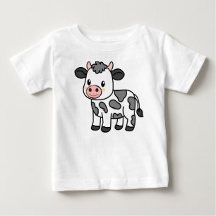 Camiseta de bebé linda con ilustración de vaca ado