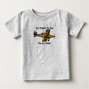 Camiseta de bebé linda de avión Arte de juego de p