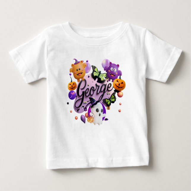 Camiseta de bebé linda de Halloween "George" (Anverso)