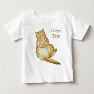 Camiseta De Bebé linda foto del gato jengibre dormido como gatito