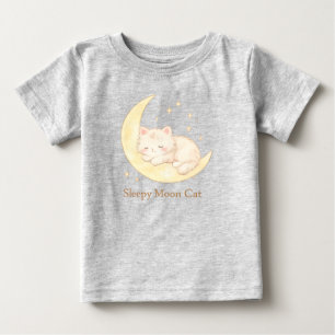 Camiseta de bebé linda gato luna dormilón