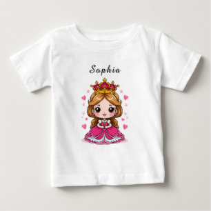 Camiseta De Bebé Linda princesa de dibujos animados con vestido ros