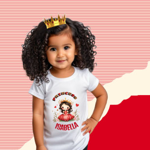 Camiseta De Bebé Linda princesita con vestido rojo