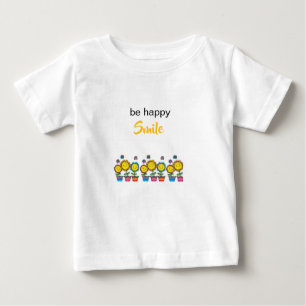 Camiseta de bebé linda Sé feliz Sonríe Girasoles F