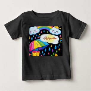 Camiseta de bebé linda solo con vibraciones lluvio