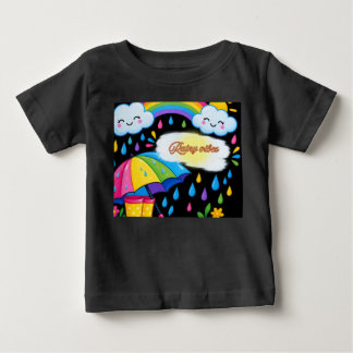 Camiseta de bebé linda solo con vibraciones lluvio