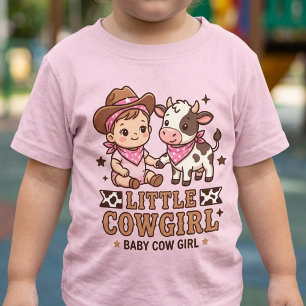 Camiseta De Bebé Linda Vaquerita Rosa Bebé Niña Vaquera Del Oeste