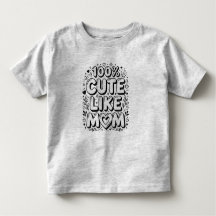 Lindo "100% Lindo Como Mamá" Bebé de Blanco y Negr