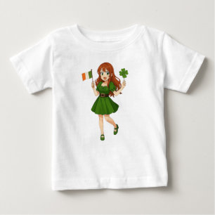 Camiseta De Bebé Lindo anime pelirrojo día de San Patricio