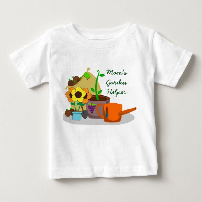 Camiseta De Bebé Lindo ayudando a mamá jardín  (Anverso)