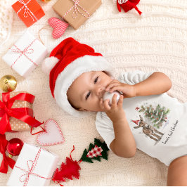 Camiseta De Bebé lindo bebe burro y árbol de navidad, personalizabl