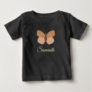 Camiseta De Bebé lindo boho mariposa monograma nombre niña bebé