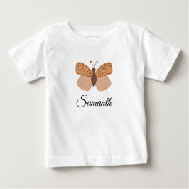 Camiseta De Bebé lindo boho mariposa monograma nombre niña bebé