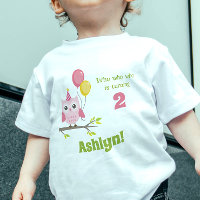 Lindo búho rosa que cumple 2 años de fiesta Búho c