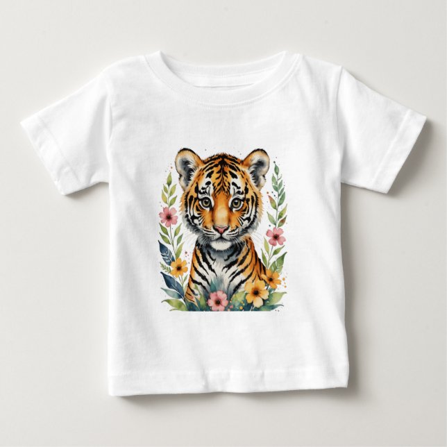 Camiseta De Bebé Lindo cachorro de tigre (Anverso)
