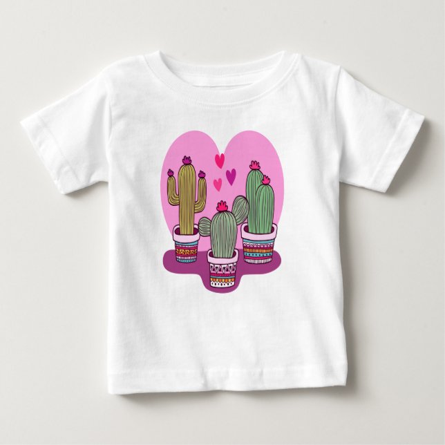 Camiseta De Bebé lindo cactus (Anverso)