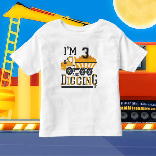 Camiseta De Bebé lindo camión de basura de construcción de cumpleañ