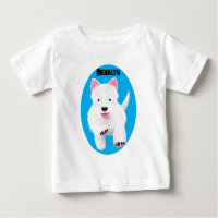 Lindo cartoon de terrier west highland blanco