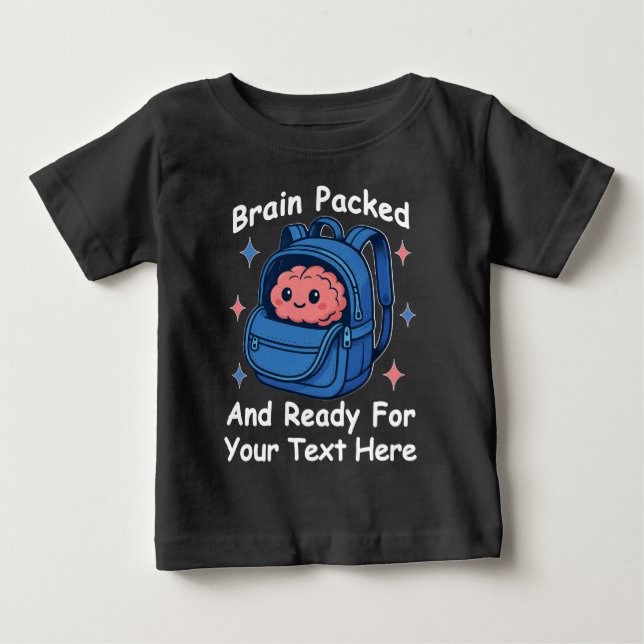Camiseta De Bebé Lindo “Cerebro Listo” Personalizable para el Regre (Anverso)
