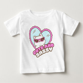 Camiseta De Bebé Lindo con un toque de descaro | Gato rosa divertid