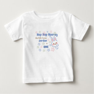 Camiseta De Bebé Lindo conejo de dibujos animados que cumple un año