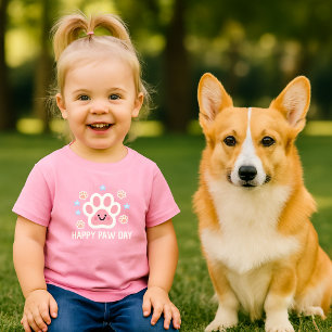 Camiseta De Bebé lindo día feliz de la pata de acuarela 