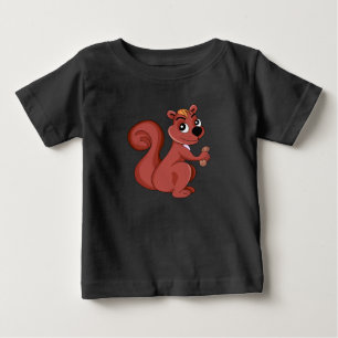 Camiseta De Bebé Lindo dibujo de ardilla con un cacahuete