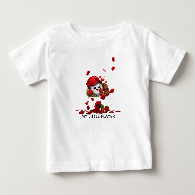 Camiseta De Bebé Lindo diseño de béisbol con amor (Anverso)