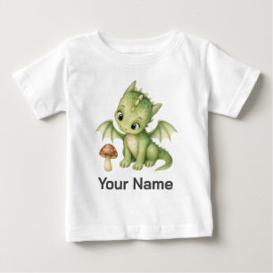 Camiseta De Bebé Lindo dragón de bebé personalizado del bosque para