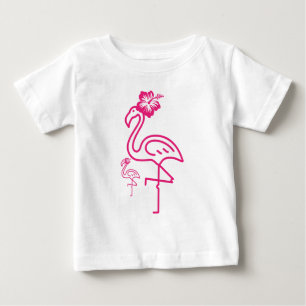 Camiseta De Bebé Lindo Flamingo Femenino De Verano