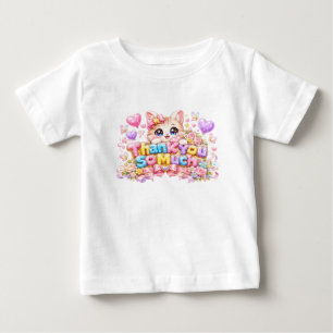 Camiseta De Bebé Lindo Kawaii Gracias un Montón Nombre de Gato Rosa