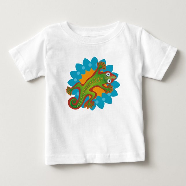 Camiseta De Bebé Lindo lagarto verde (Anverso)