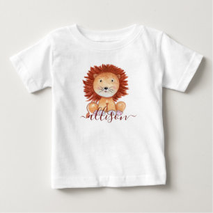 Camiseta De Bebé Lindo león personalizado dibujado a mano para niño