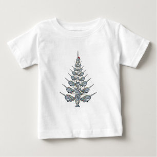 Camiseta De Bebé Lindo narval con sombrero de Santa con ambiente fe