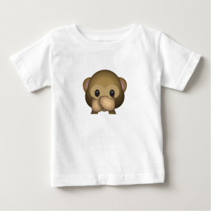 Camiseta De Bebé Lindo no hable ninguna emoji malvada del mono