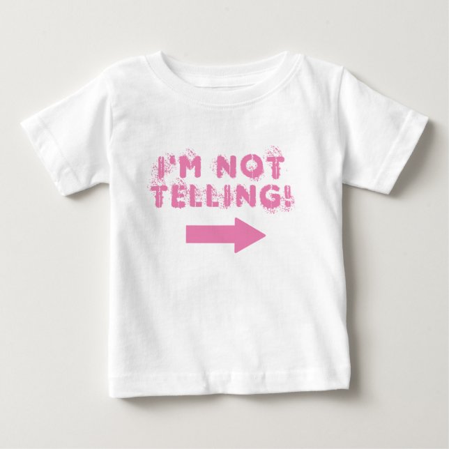 Camiseta De Bebé Lindo "¡No lo digo!"  con flecha (Anverso)