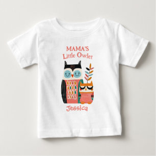 Camiseta De Bebé Lindo nombre de niña búho caprichoso de mamá peque