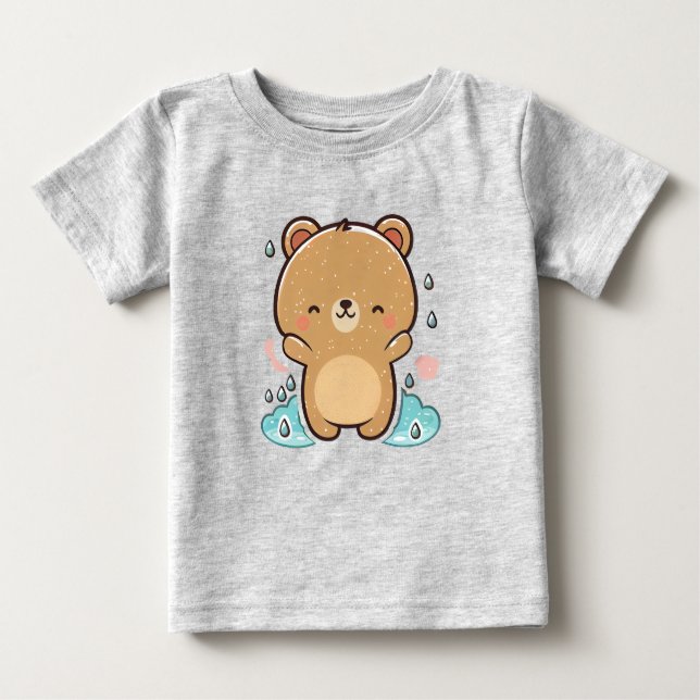 Camiseta De Bebé lindo oso kawaii (Anverso)