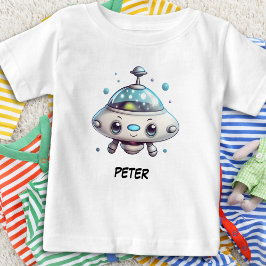 Camiseta De Bebé Lindo Ovni Personalizado Adorable