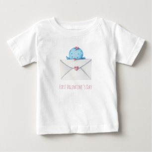 Camiseta De Bebé Lindo pájaro del primer día de San Valentín