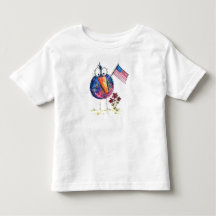 Lindo pájaro patriótico caprichoso con bandera