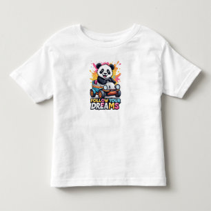 Camiseta De Bebé Lindo Panda Conduciendo Un Coche De Juguete Con Sa
