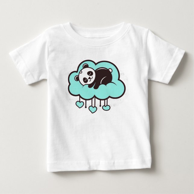 Camiseta De Bebé Lindo panda de estilo de dibujos animados (Anverso)