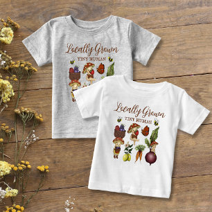 Camiseta De Bebé Lindo Pequeño Brote de Champiñón y Verduras Cultiv