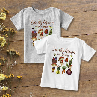 Camiseta De Bebé Lindo Pequeño Brote de Champiñón y Verduras Cultiv