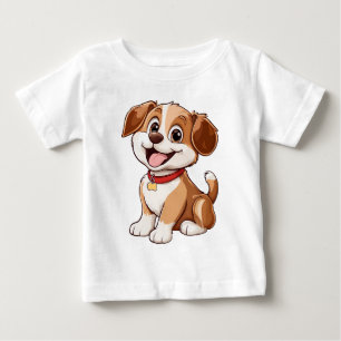 Camiseta De Bebé Lindo Perro – Adorable Cachorro de Dibujos Animado