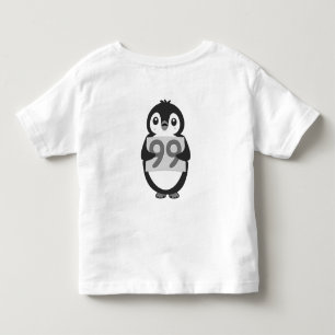 Camiseta De Bebé Lindo pingüino sosteniendo un cartel con el número